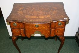 A 19TH.C.DUTCH MARQUETRY INLAID SIDE TABLE