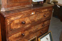 A WM.IV.FLAME MAHOGANY CHEST OF DRAWERS