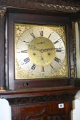 A GEORGIAN OAK CASED LONG CASE CLOCK SIGNED MOSELY OF PENISTOM