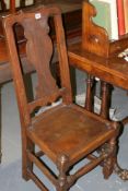 A PAIR OF 18TH.C.OAK AND ELM SPLAT BACK SIDE CHAIRS