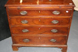 A GEORGIAN MAHOGANY FOUR DRAWER BATCHELOR`S CHEST