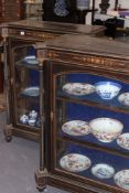 A PAIR OF VICTORIAN INLAID PIER CABINETS