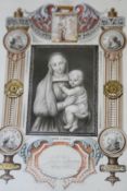 ITALIAN 19TH.C.SCHOOL. TWO ILLUMINATED MINIATURES, ONE OF THE MADONNA AND CHILD, THE OTHER OF THE