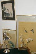 A GROUP OF FOUR ORIENTAL WATERCOLOUR PICTURES