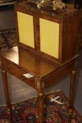 A REGENCY PAINT DECORATED CABINET/WORK TABLE
