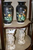 TWO PAIRS OF 19TH.C.DECORATED VASES