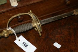 A 19TH.C.SMALL SWORD WITH ETCHED BLADE