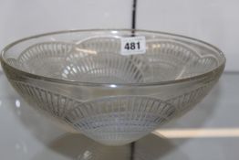 A LALIQUE `COQUELLES` OPALESCENT GLASS BOWL