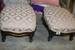 A PAIR OF FOOTSTOOLS