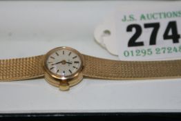 AN OMEGA GOLD LADIES BRACELET WATCH9ct.gold approx 19.8 grams gross