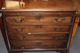 A 19TH.C.MAHOGANY BATCHELOR`S CHEST