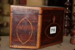 A GEORGIAN INLAID TEA CADDY