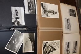 A COLLECTION OF EARLY TO MID 20TH.C.PHOTOGRAPH ALBUMS, TO INCLUDE IMAGES OF 1933 MERCEDES SSK,ETC