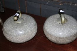 A PAIR OF ANTIQUE CURLING STONES