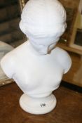 A PLASTER BUST OF A YOUNG GIRL AFTER THE ANTIQUE