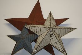 A SET OF THREE GRADUATED SHEET STEEL STARS