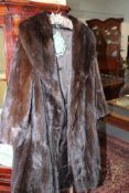 A LADIES HARRODS FULL LENGTH MINK COAT