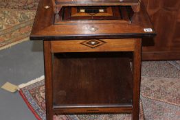 A PARQUETRY INLAID EDWARDIAN GAME TABLE WITH REVERSE INSET TOP