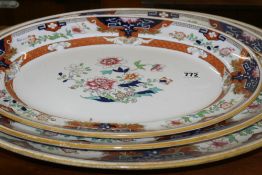 THREE VICTORIAN MEAT PLATES