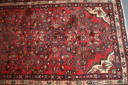 A PERSIAN HAMADAN RUNNER. 300 X 90 CMS