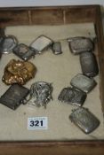 VARIOUS SILVER AND OTHER VESTA CASES.