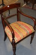 A SET OF SIX REGENCY STYLE MAHOGANY DINING CHAIRS