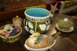 A SARRAGUIMES PHEASANT TUREEN AND OTHERS