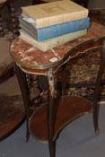 A FRENCH MAHOGANY AND BRASS MOUNTED MARBLE TOP ETAGE