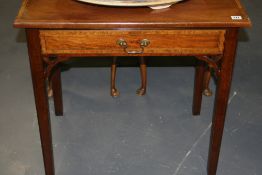 A GEORGIAN MAHOGANY AND INLAID SIDE TABLE