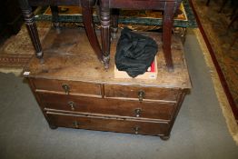 AN 18TH.C.OAK CHEST OF DRAWERS
