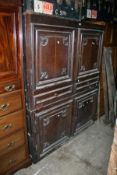 A LARGE CONTINENTAL OAK CAINET