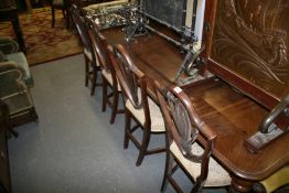 A SET OF FOUR 19TH.C.SHIELD BACK DINING CHAIRS