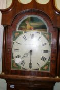 AN EARLY 19TH.C.MAHOGANY 30 HOUR LONG CASE CLOCK