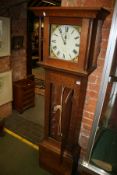 A GEORGIAN OAK CASED 30 HOUR LONG CASE CLOCK BY J HOUSON