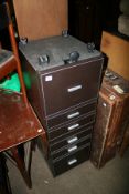 TWO LEATHER FILING CABINETS
