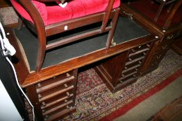 A MAHOGANY PEDESTAL DESK