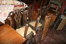 A SET OF SIX GEORGIAN STYLE DINING CHAIRS