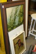 AN OIL PAINTING AND VARIOUS PRINTS