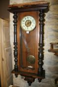 A VICTORIAN VIENNA STYLE WALL CLOCK