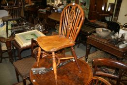 A PAIR OF WINDSOR SIDE CHAIRS WITH YEW WOOD SPLATS