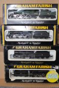 FOUR GRAHAM FARRISH BOXED STEAM LOCOMOTIVES AND TENDERS.