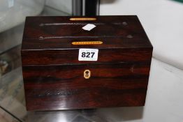 A 19TH CENTURY ROSEWOOD LETTER BOX.
