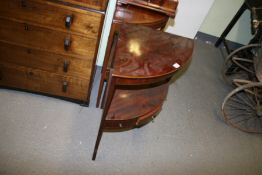 A REGENCY MAHOGANY CORNER WASHSTAND WITH BOWL RECESS TOGETHER WITH ANOTHER SIMILAR