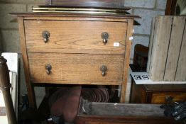 AN EDWARDIAN INLAID DRESSING TABLE, WASHSTAND AND AN OAK SIMILAR, ETC