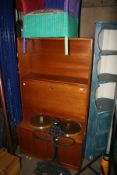 THREE RETRO TEAK LIVING ROOM SHELF UNITS