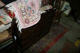 A MAHOGANY FILING CABINET