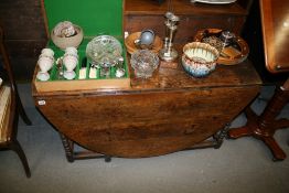 A LARGE 18TH.C.OAK GATELEG TABLE