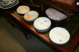 A SET OF PEARLWARE PLATES WITH ARMORIAL