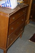 A CONTINENTAL WALNUT THREE DRAWER CHEST