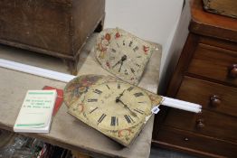 A PINE CASED CONTINENTAL LONG CASE CLOCK COMPLETE WITH SPARE MOVEMENT AND DIAL